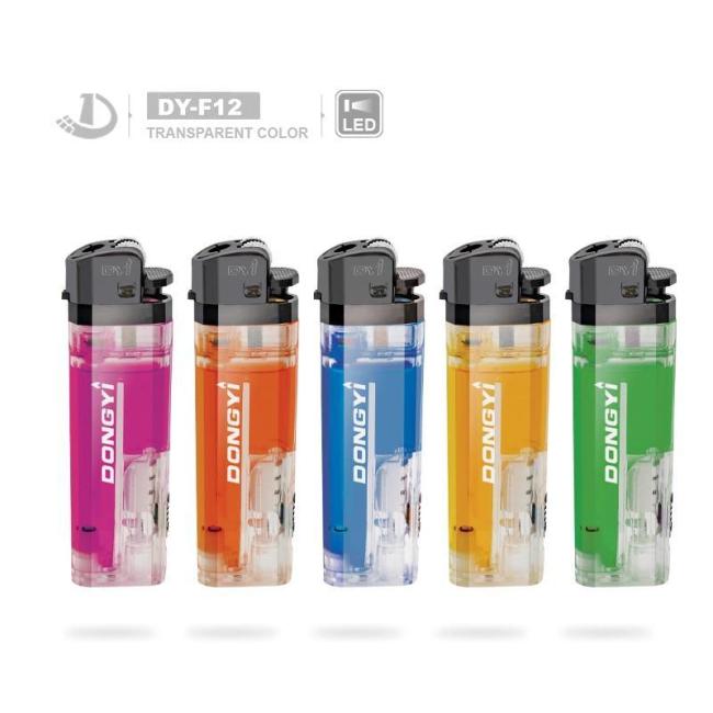 Dy-F001 High-Level Torch Flame Cigarette Windproof Lighter with Modern Style Sticker