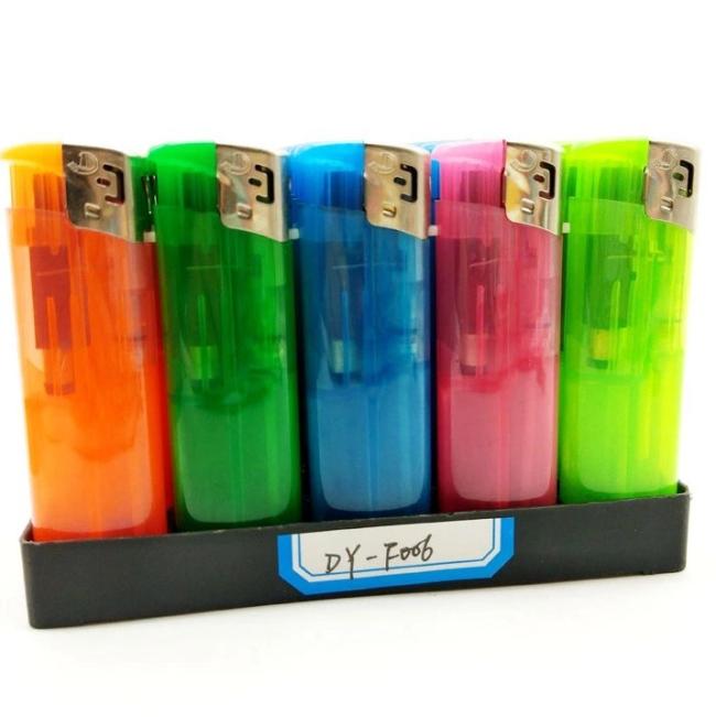 Wholesale Price Windproof Lighters Disposable Refillable Transparent Electronic Gas Lighter