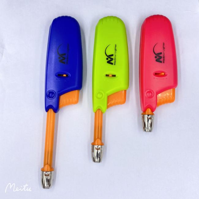 100% Quality Inspected and Safety Guarantee Plastic Barbecue Windproof Flame Lighter ISO Quality Custom Mini BBQ Lighter