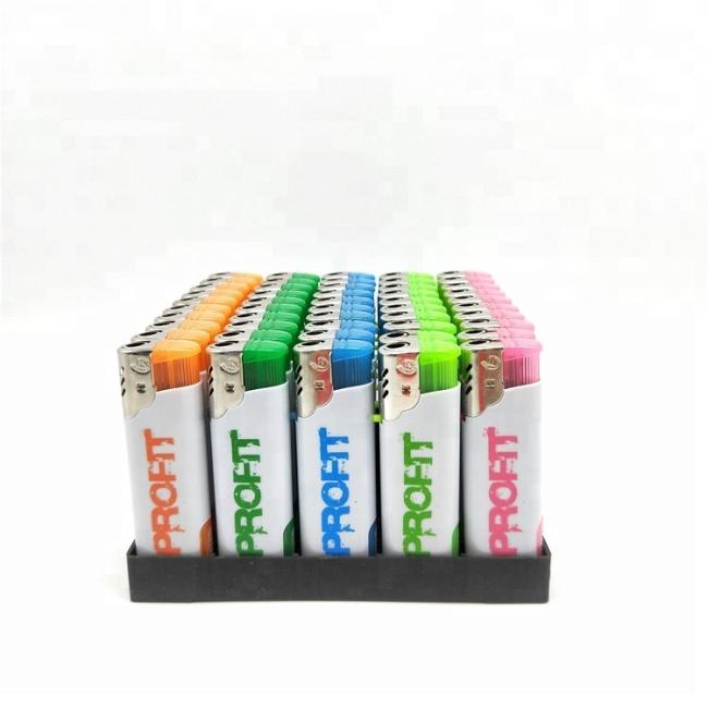 Dy-F003 Model Turbo Flame Butane Gas Electric Windproof Lighter with LED Lamp