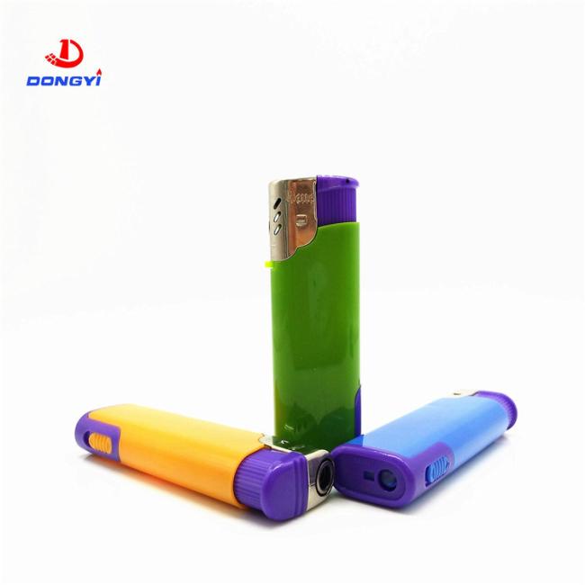 Top Seller Colorful Dy-F003 LED Light Windproof Electronic Lighter with Customized Logo