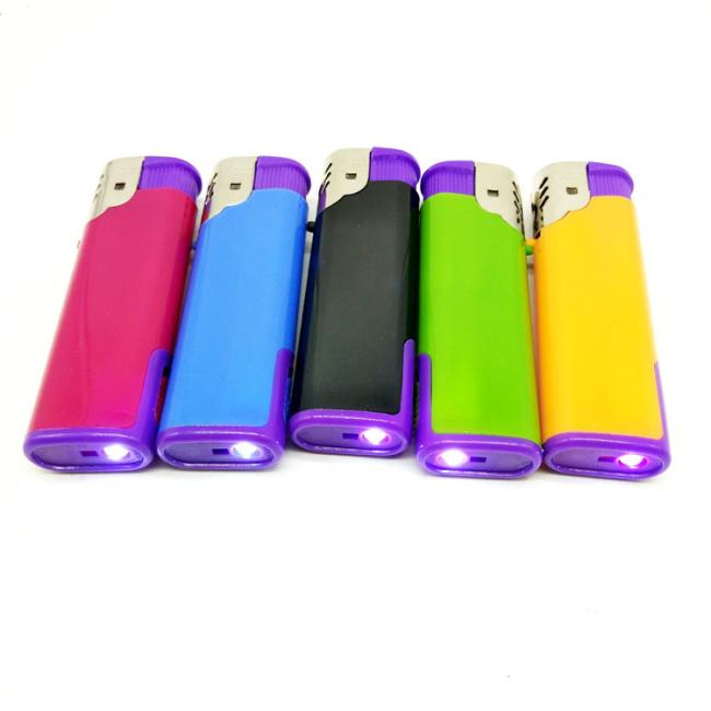 Top Seller Colorful Dy-F003 LED Light Windproof Electronic Lighter with Customized Logo