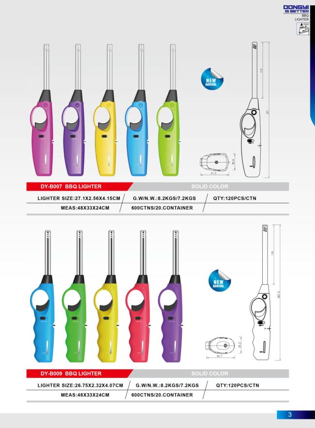Dy-B007 Dongyi New Arrival Hot Selling Wholesale Refillable Gas Kitchen BBQ Lighter