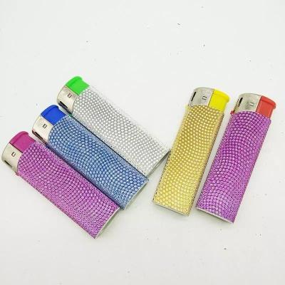 China Customization Import Direct Refill Cigarette Electric Lighter with Diamond Sticker Dy-007 for sale
