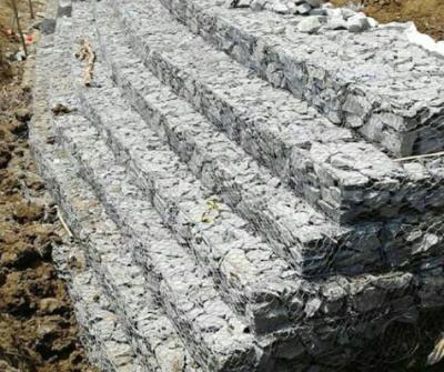 China Gabion Basket Box Stone Cage Fenc Mesh River Bank Protection Wall Woven Gabion 2*1*1m 3*1*0.5m 400*100*100mm Gabion Wire à venda