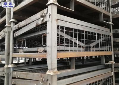 China Heavy Duty Pallet Storage Cage Folding Galvanized Metallic Box 1200*1000*890mm for sale