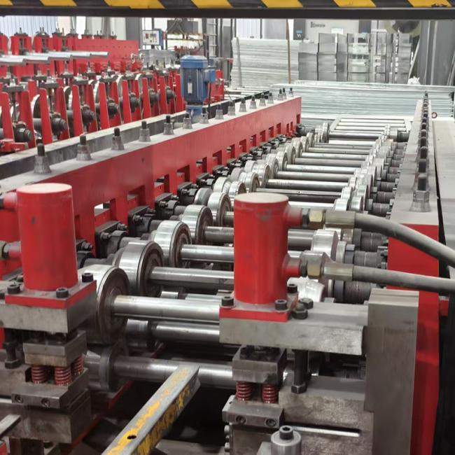 Close-up of Cable Tray Cover Machine components