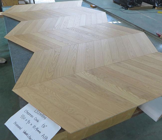 Chevron Euro Oak Engineered Wood Flooring sample