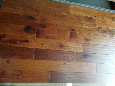 China Toffee stained American Hickory Solid Hardwood Floorings, brushed and distressed finishing for sale