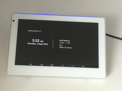 China Customized 13.56MHz NFC Recess Wall LED Light Indicator 7 Inch Android Touch Panel POE DC 12V for sale