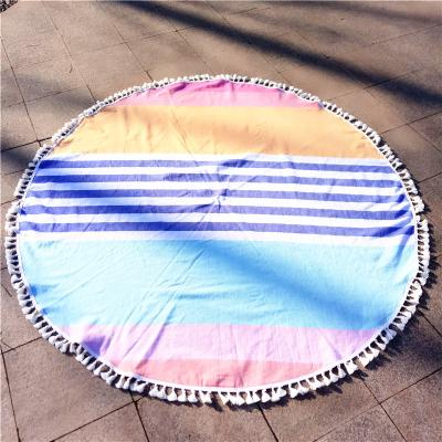 China Summer Customized Round Pink Beach Towels with Tassels Sand Free Beach Towels 100% cotton for sale