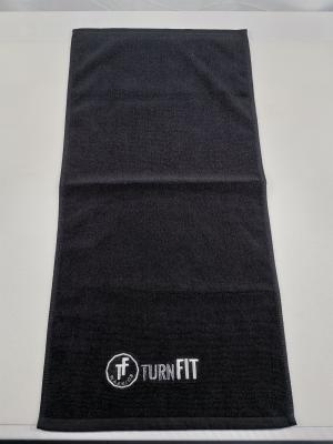 China Wholesale 100% cotton plain black hand towel with embroidery logo sport gym towel for sale