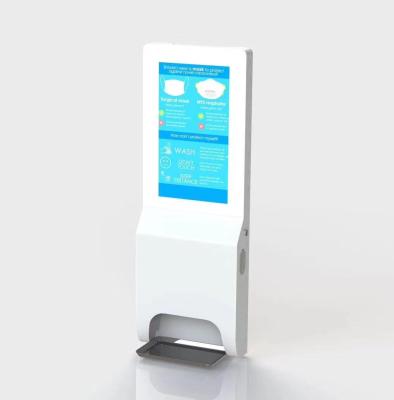 China señalización montada en la pared de Digitaces de la pantalla LCD 1080P 22 pulgadas con el dispensador del desinfectante de la mano en venta