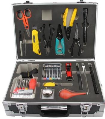 China Compact Field Fusion Fiber Optic Splicing Tool Kit With 3.5M Tape Measure for sale