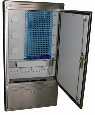 China Waterproof Stainless Steel 576 Fiber Optic Street Cabinet for sale