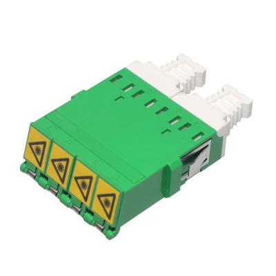 China Quad LC APC Shutter Fiber Optic Adapter CATV Without Flange Laser Protection for sale