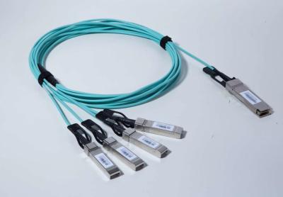 China 40G QSFP+ To 4x SFP+ AOC Optical Breakout Cable 5m OM3 850nm Multimode for sale