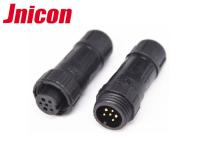 China IP68 Power Signal Connector Soldering Cable Screw Locking Type Black Color for sale