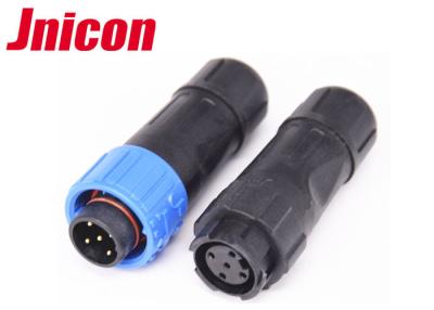 China 10A 60V 5 Pin IP67 Waterproof Connector PA66 Blue Locking Ring For LED Lighting for sale