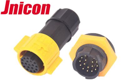 China 5A Multi Pin Connectors Waterproof , 16 Pin Waterproof Connector M19 Push Lock Cable To Board for sale