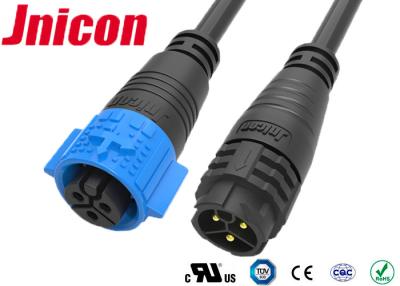 China 3 Pin Male To Female Molded Cable Connector 20A Current Rating RoHS Approved for sale