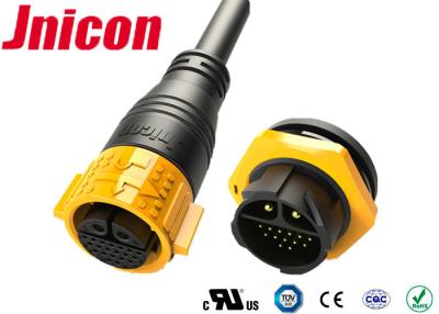 China Push Lock Waterproof Pin Connectors 2 Pin Power Data Jnicon M25 With UL Approval for sale
