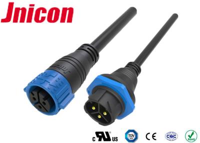 China Three Pin Power High Current Waterproof Connectors Molded Cable IP67 For Electric Equipments for sale