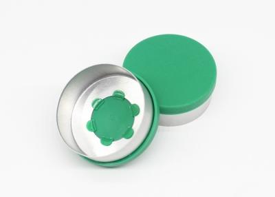 中国 使用される平らな緑32mmの薬剤の注入のびんは帽子を離れて弾きます 販売のため