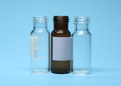 China 1.5ml Clear and Amber HPLC Screw Top Glass Vial With 9-425 Plastic Cap for sale