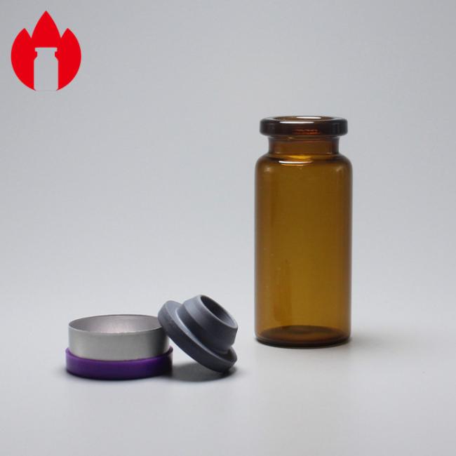 10ml dark amber glass vial close-up