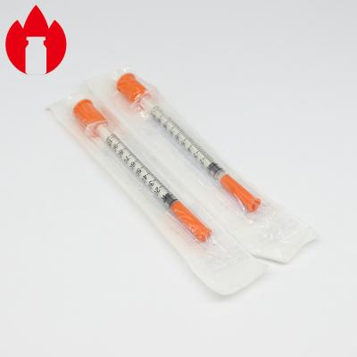 China Disposable Medical Injection 1ml Plastic Prefilled Syringes Insulin Syringe for sale