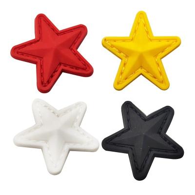 China Soft 3D PVC Label Cartoon Stars Adhesive Rubber Silicone Velcro Patch For Hat for sale