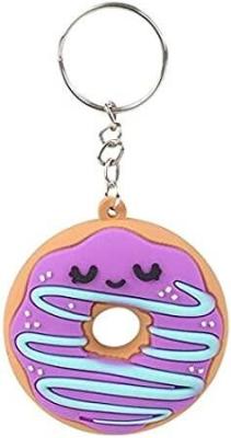 China Custom Candy Colors PVC Key Chain Donut Cartoon PVC Rubber Keychain for sale