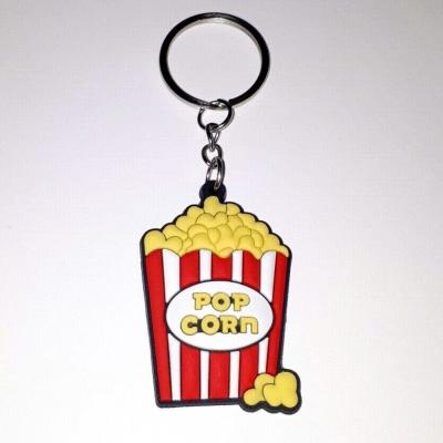 China Customized Made Cartoon Popcorn Soft PVC Keychains Rubber Personalized for sale