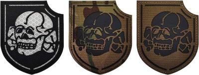 China Embroidery IR Infrared Patch Devil Girl Lady Pirate Skull Crossbones IR Reflective Patch for sale