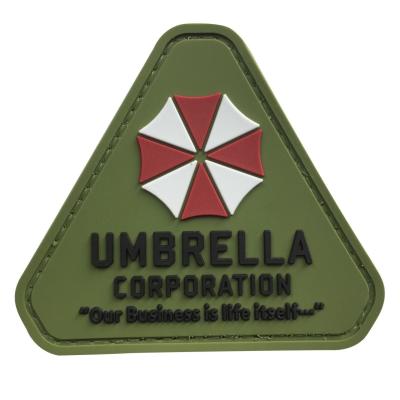 China Triangular Umbrella Corp Custom Rubber Patches Sew On Security PVC Patch for sale