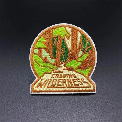 China Craving Wilderness Patch Fully Embroidered Iron/Sew custom Embroidered Patch for Garments Individual Packaging à venda