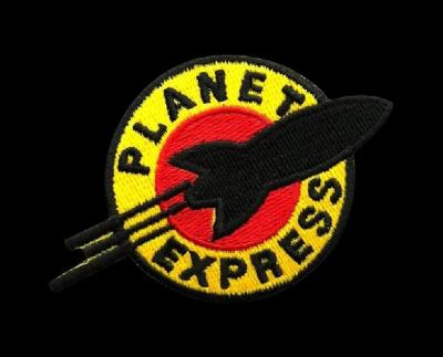 China Iron On Embroidered planet express customized Backside Iron On Sew On Iron On Embroidered Patches à venda