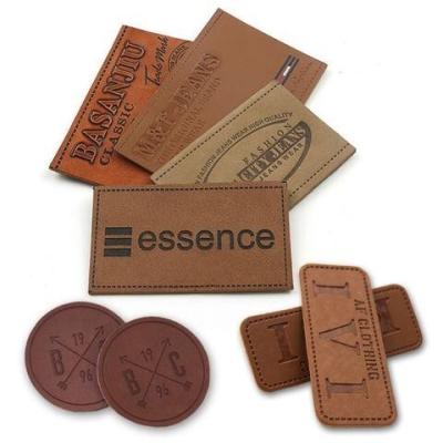 China Custom Printed Clothing Leather Labels Customized Embossed Leather Patch for sale