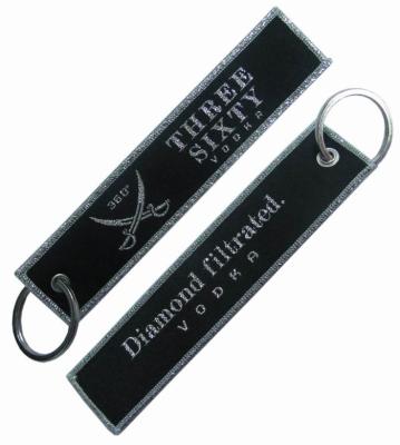 China Commemorative Custom Woven Keychain  Full embroidery Shrink Proof for sale