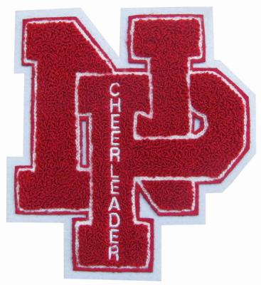 China PMS Color Greek Letters Iron On Chenille Back Patch for sale
