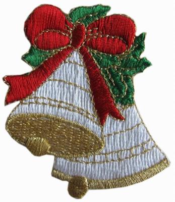 China Twill PMS Christmas Fabric Assorted Embroidered Patches for sale
