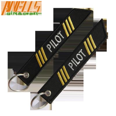 China No Minimum Key Holder Embroidered Pilot Luggage Tags 130*30mm for sale