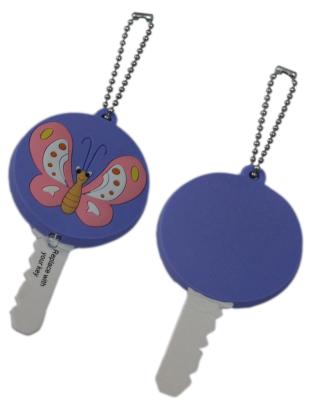 China Collar grabado en relieve uno/logotipo 8C de ambos de la perla del llavero del PVC del color de PMS lados en venta