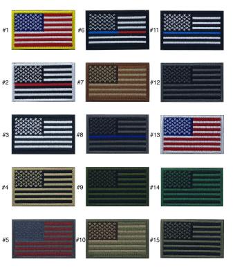 China Twill Fabric USA American Flag Patch Merrow Border 2x3 Hook And Loop Patch for sale