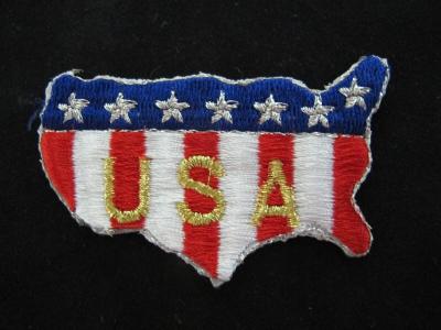China United States Map U.S.A Word Embroidery Iron On Applique Patch for sale