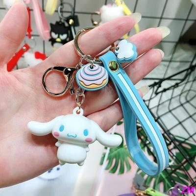 China Pendent Cute Personalised Keyrings Cute 3D Blue Cinnamoroll Keychain for sale