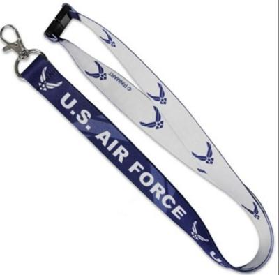 中国 US Air Force Logo Printed Lanyard Neck Strap ID Holder Breakaway Clasp Reversible 販売のため