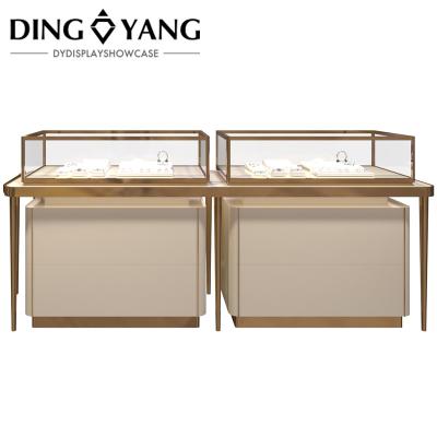 China Curved Corners Jewellery Display Counter Showcase  Modern Fashion Design for sale