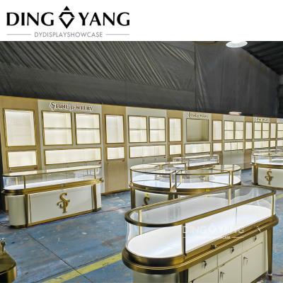 China Muebles de salón de joyería de oro, Uage para tiendas de joyería, centros comerciales de alta gama, todo tipo de salas de exposición en venta